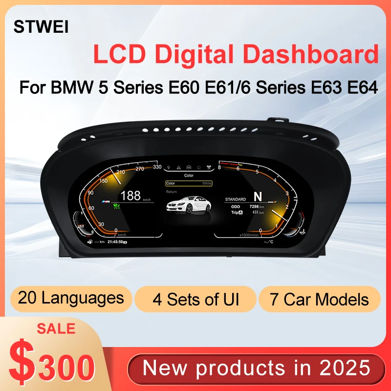 STWEINew Product Facroy Price Digital LCD Car Dashboard For BMW 5Series E60 E61 6Series E63 E64 Instrument Cluster Panel Cockpit