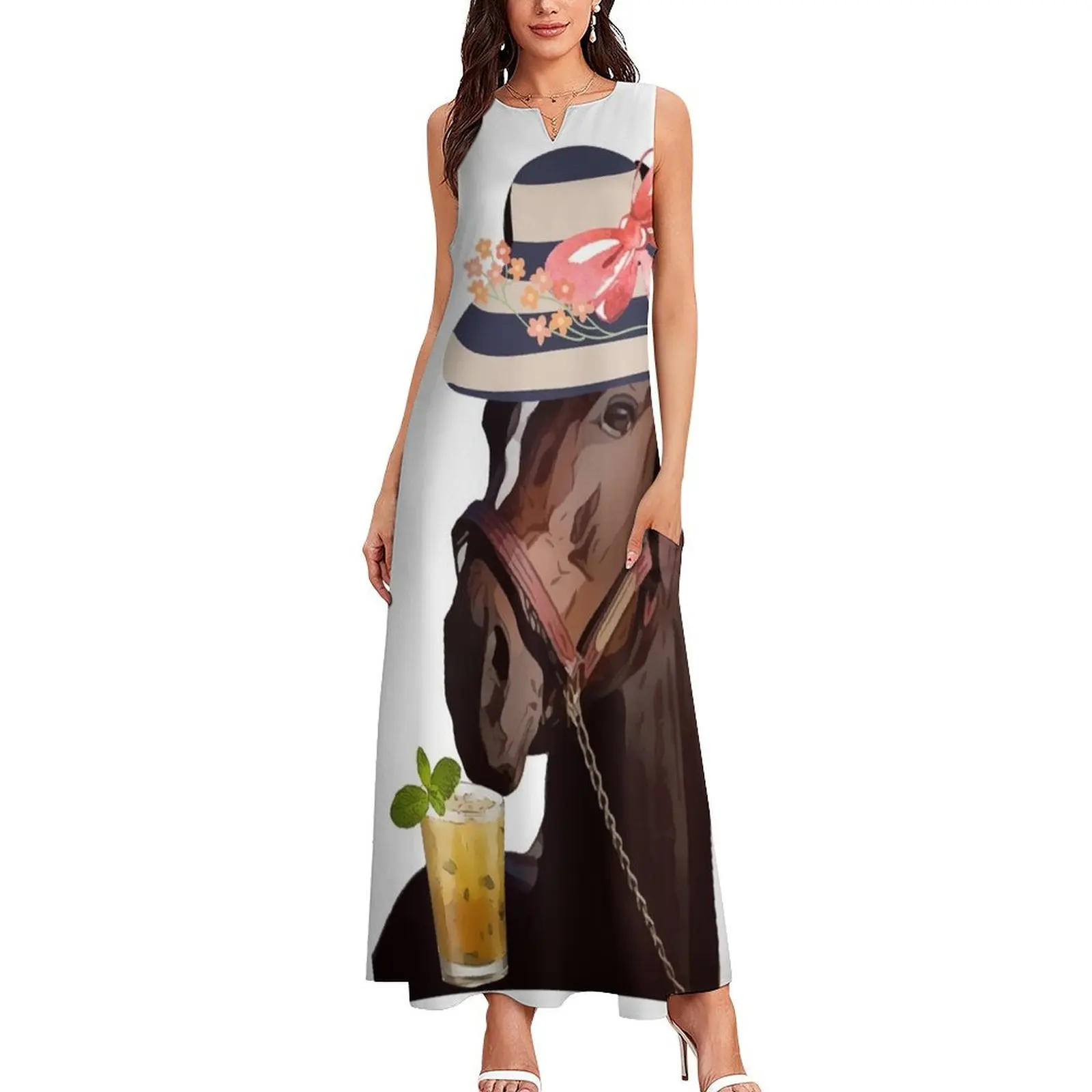 Funny Derby Party Horse Racing Shirt Long Dress Bridesmaid dress woman Women long dress