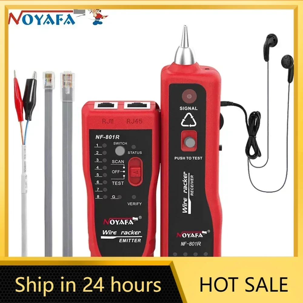 [100% NEW] NF-801R Network Cable Tester RJ45 RJ11 Ethernet LAN Telephone Wire Tracer with LED Lighting High Withstand Voltage