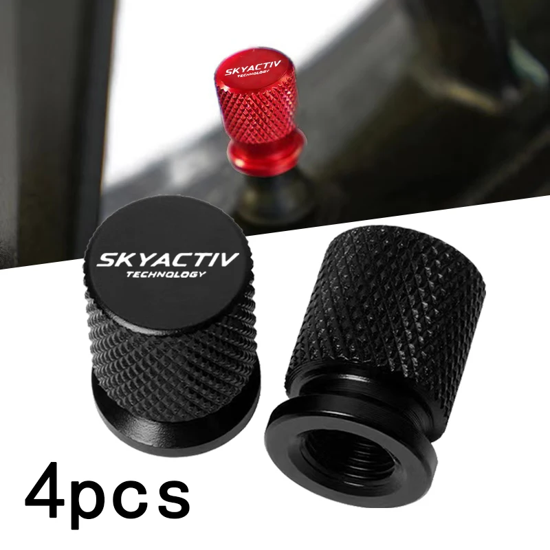 Calcomanía de decoración de fibra de Atenza para Mazda Skyactiv, accesorios de afinación, tapas de válvula de neumático de rueda de coche, cubiertas