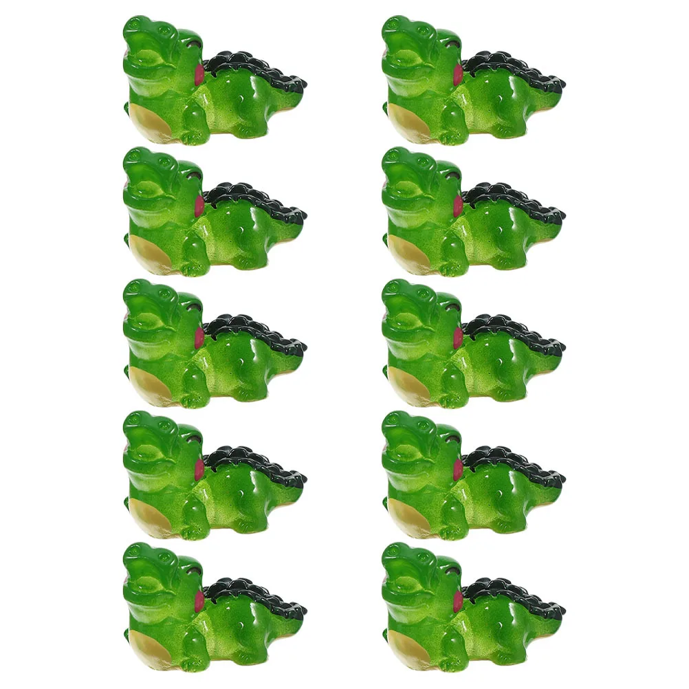 

10pcs Mini Crocodile Statues Resin Figures For Desk Bonsai Diy Landscaping Small Animal Figurines Garden Decor Ornament