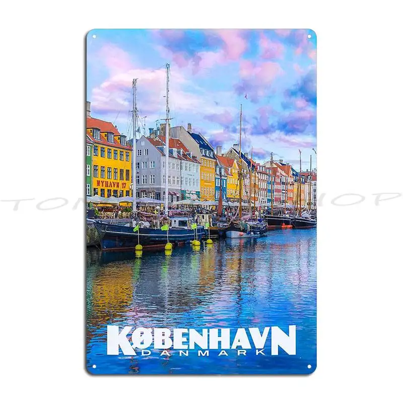 Vintage Style Copenhagen Travel Metal Sign Classic Wall Custom Club Bar Cave Designer Tin Sign Poster