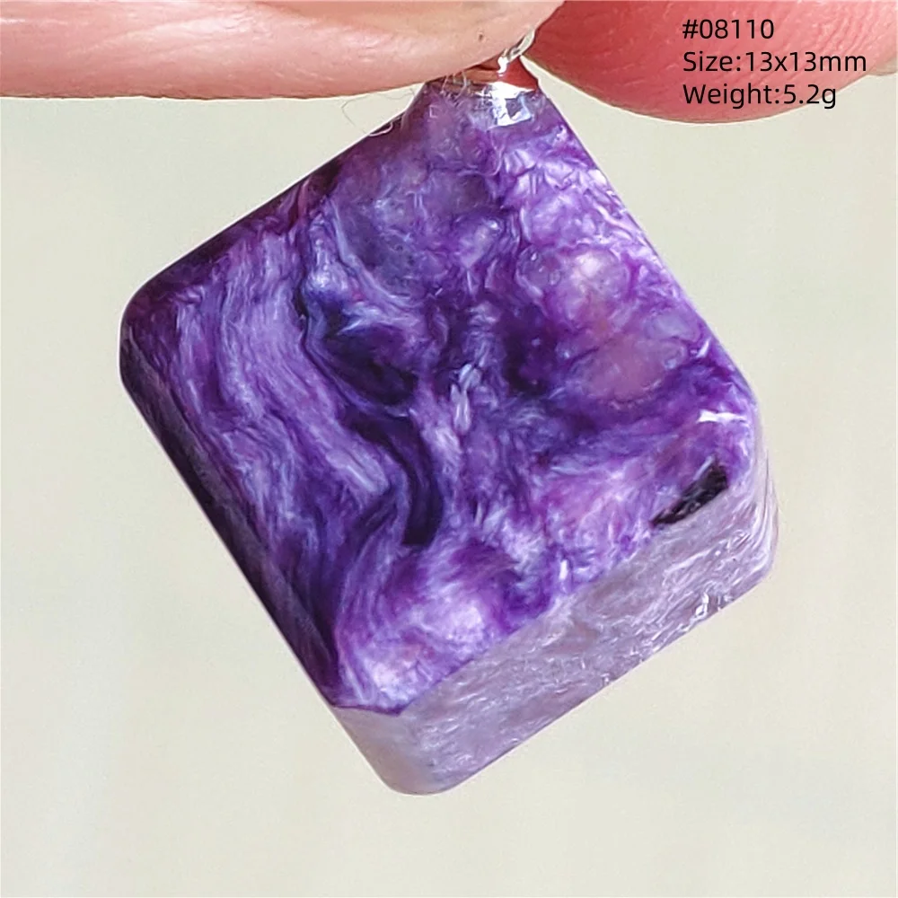 Natural Charoite Beads Pendant Jewelry Women Man Cube Gemstone Purple Russia Charoite Fashion Square Beads Jewelry AAAAA 3