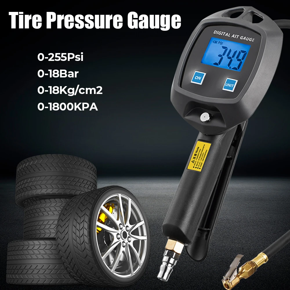 Car Tire Manometro For Car Truck Vehicle Universal Digital Display Tire Pressure Gauge High-precision Monitoring Inflation Gun