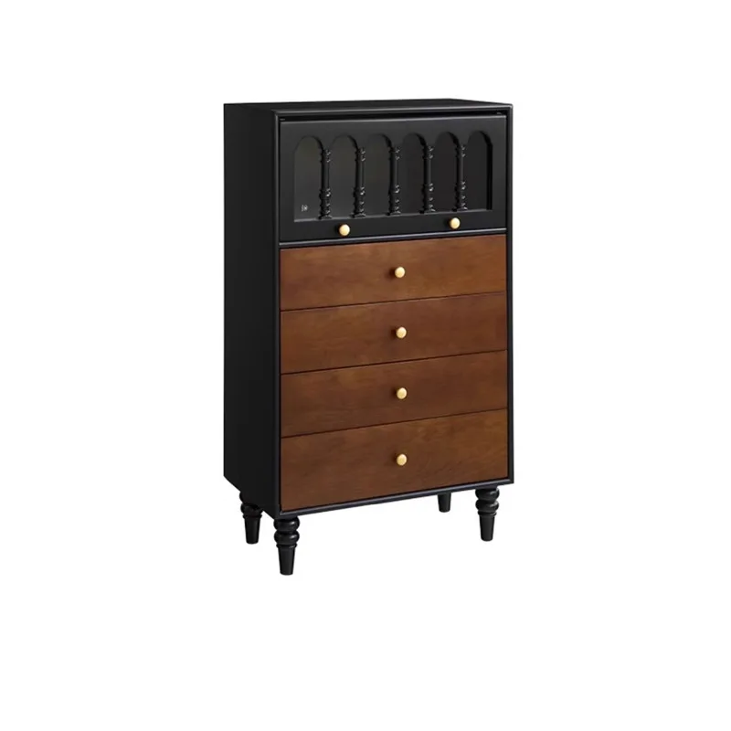 

Retro solid wood chest cabinet, living room against the wall, TV cabinet, side cabinet, bedroom locker, antique black storage