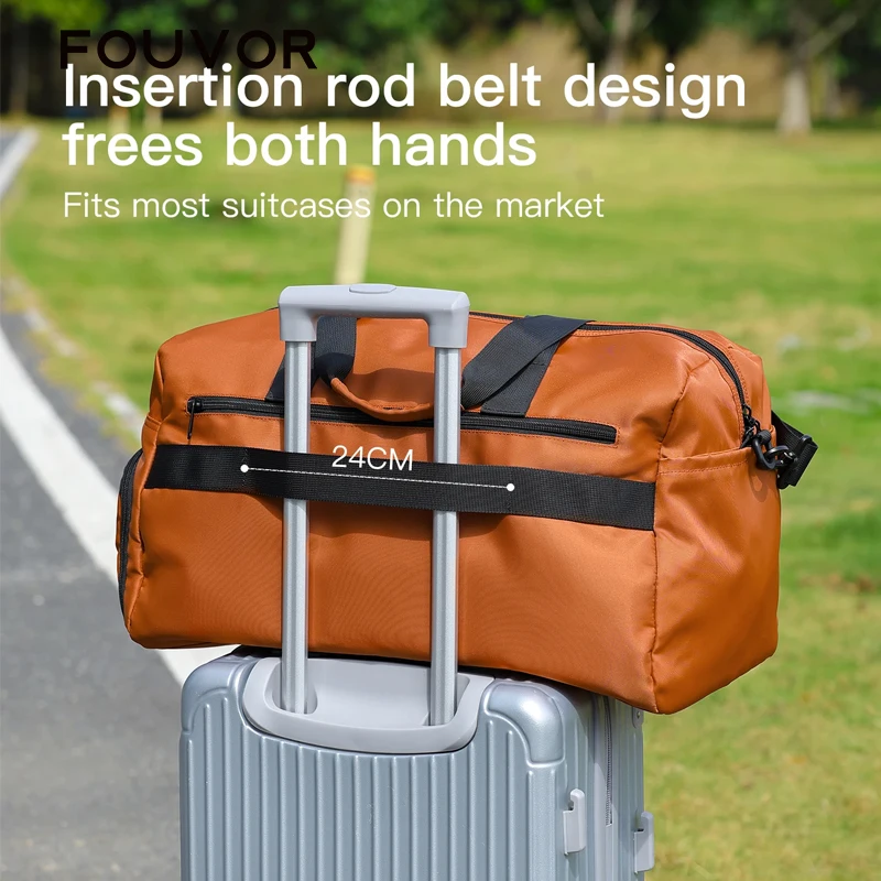 

Женская дорожная сумка Fouvor большой вместимости, портативная сумка для деловых поездок на короткие расстояния, легкая сумка через плечо для фитнеса 3062-06