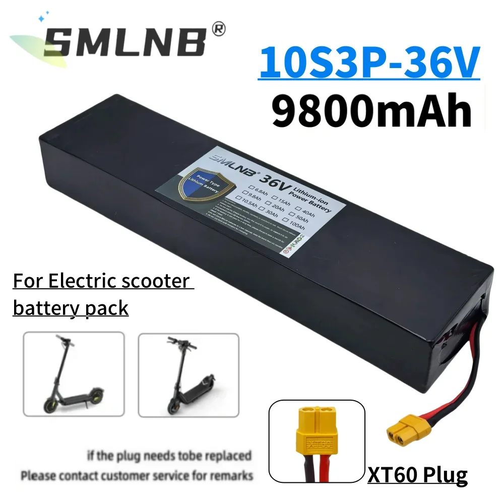 

100% NEW 36V 9.8AH 18650 10S3P Suitable for Kugoo S1, S2, S3 electric scooter lithium battery Built-in BMS