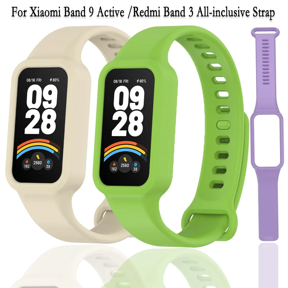 حزام سيليكون مسامي لـ Xiaomi Band 9 سوار معصم رياضي شامل كليًا لملحقات Redmi Band 3 Correa