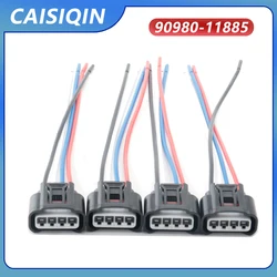 4pcs Ignition Coil Connector Compatible 90980-11885 90919-02240 Harness Pigtai for Toyota Camry Corolla Scion tC Replace