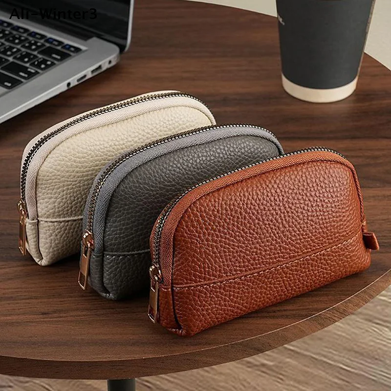 【Wg】Vintage-Münzbörse, solide, minimalistische Schlüsseltasche, Lippenstift- und Kopfhörer-Aufbewahrungstasche, täglich tragbare Clutch-Tasche mit Reißverschluss, kleine Geldbörse
