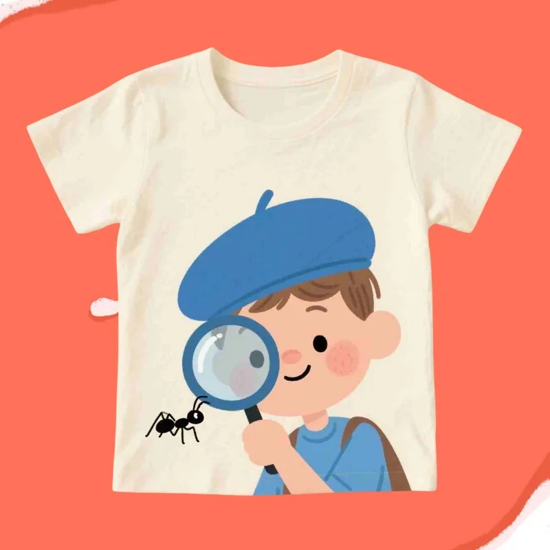 

MOTO-Летняя футболка в стиле приключений на открытом воздухе, детская рубашка с короткими рукавами и 3D принтом из мультфильма