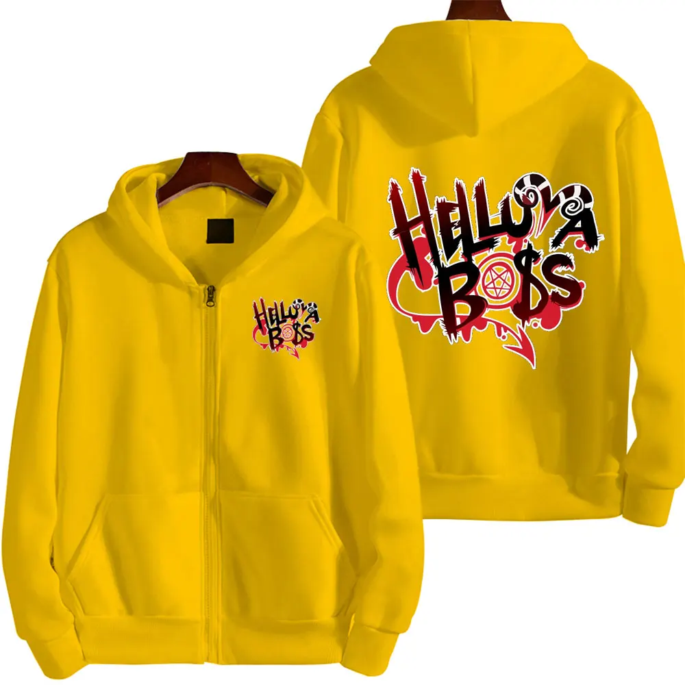 Helluva Boss Men Zipper Hoodie Spring Autumn Fashion Women Oversized Sweatshirt 2024 New Cartoon Anime Couple Jackets Coat