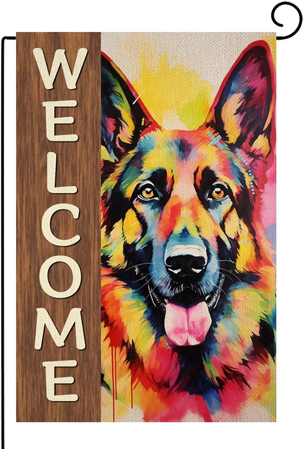 German Shepherd Welcome Garden Flag Dogs Paw Prints Spring Yard Flag Pet Lovers Gift 12x18 Inch Double Sided Pets Welcome Pe kkz