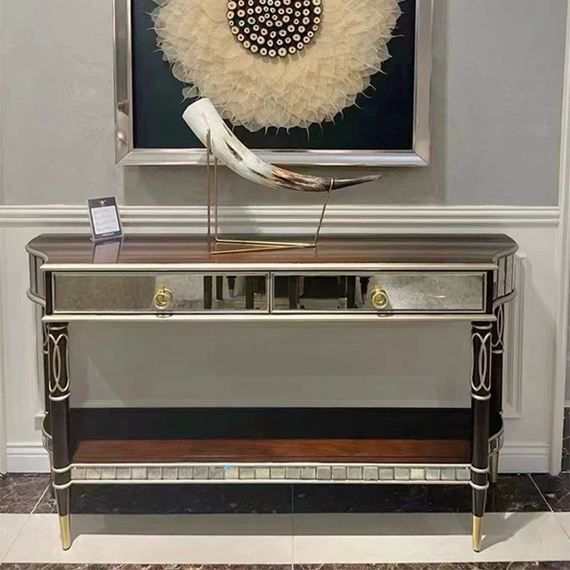 

luxury mirror side decorative living room storage entrance decorative model room