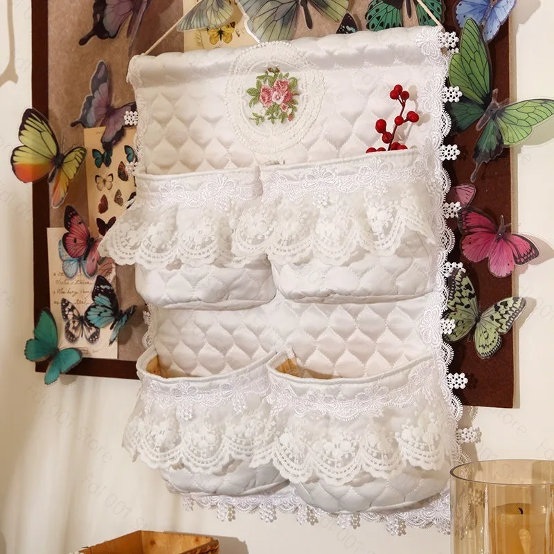 Wall 4 Hanging Storage Bag White Large Capacity Practical Wall File Organizer Over The Door Organizer for Living Room Wardrobe