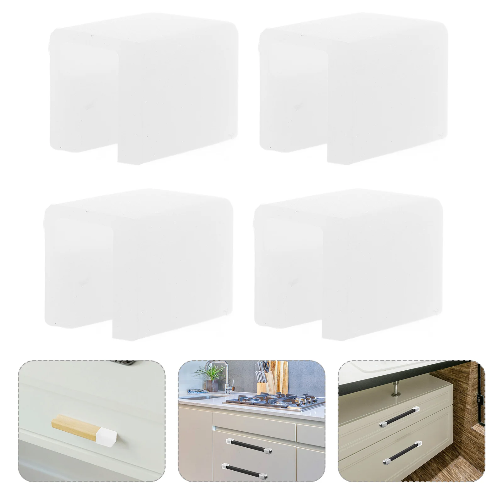 

4Pcs Transparent Silicone Corner Protectors Baby Proof Cabinets Drawers Shape Childproof Safety Edge Guards Bumpers