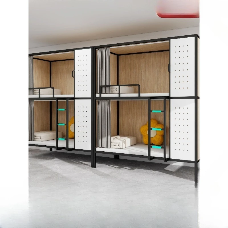 Upper and lower bunk beds, hotel space capsule apartment beds, school student beds