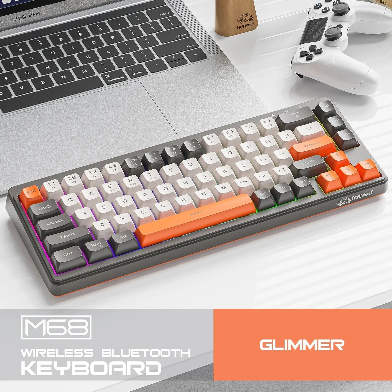 Attack Shark M87 Pro Hot-Swap Mechanical Keyboard Bluetooth Wireless USB 2.4GHz TKL RGB Type-C Tri-Mode OLED Gamer Keyboard