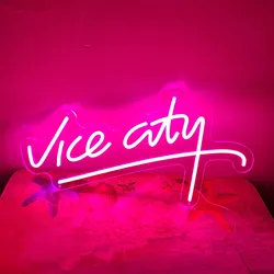 Vice City Neon Sign for Wall Decor 5V USB Light Signs for Bedroom Man Cave Game Room Decor Personalized Gift Dropshipping