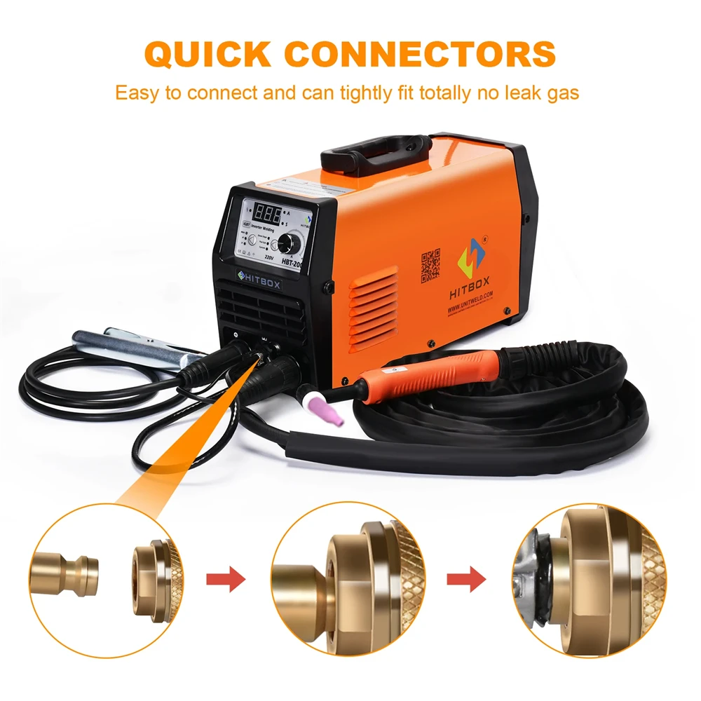 HITBOX DC Tig Welding Machine Real 200A TIG MMA ARC Stick Welders IGBT Inverter Welding HBT2000 220-240V 2T 4T Soldador Welder