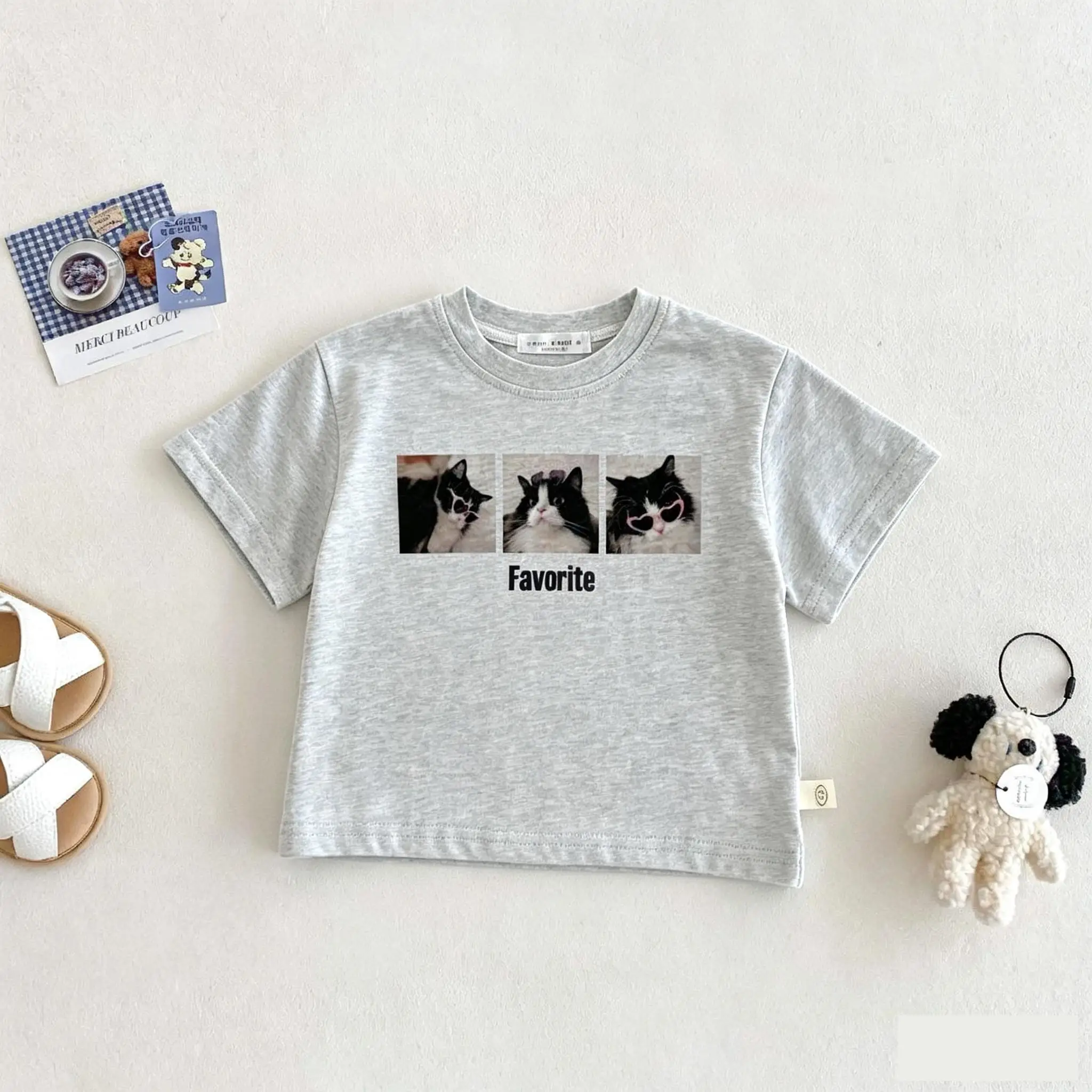 Printed Animal Children's T-shirt Summer Clothing Fashion Popular Korean Baby Girl And Boy Short Sleeve Tops Tees Kids T Shirts
