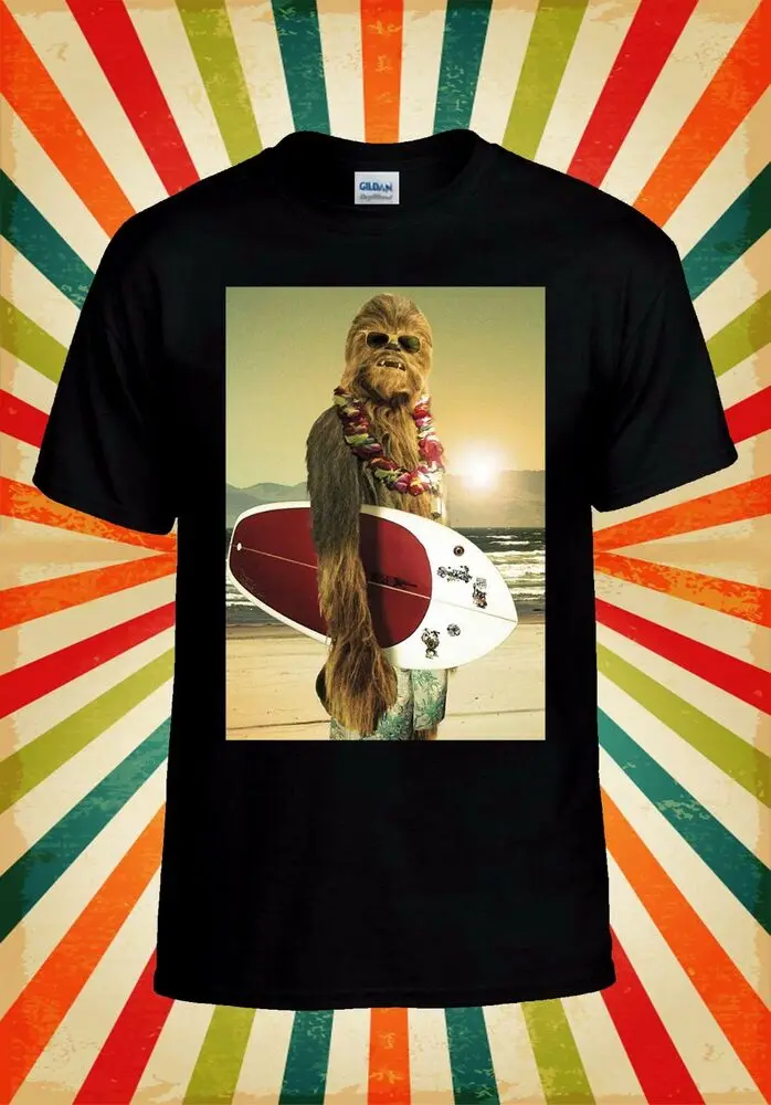 Chewbacca Surf Retro Cool Funny Unisex T Shirt Anime Graphic T-shirts For Men Clothing Women Tees High Quality 100%Cotton