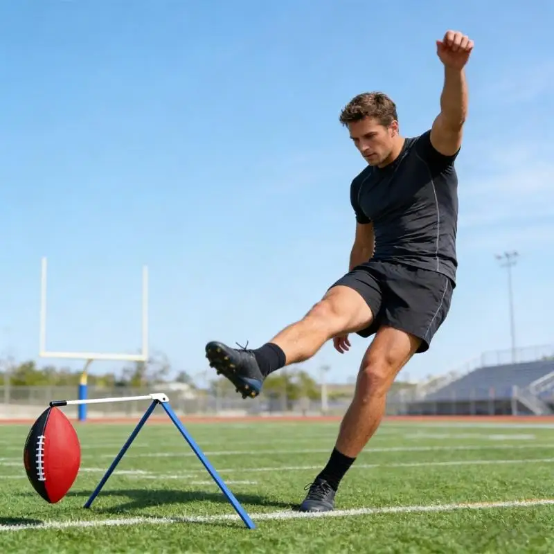 Competition Level Foldable Football Kicking Base constructed hard Metal For Multiple Skill Ranges 24BD