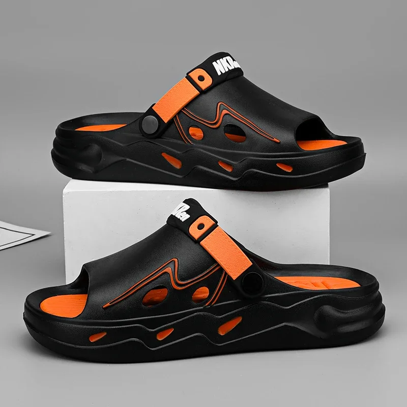 شبشب رجالي منصة عدم الانزلاق داخلي في الهواء الطلق الوجه يتخبط موضة خفيفة الوزن اثنين ارتداء صنادل المشي في الهواء الطلق حذاء الشاطئ للرجال #4