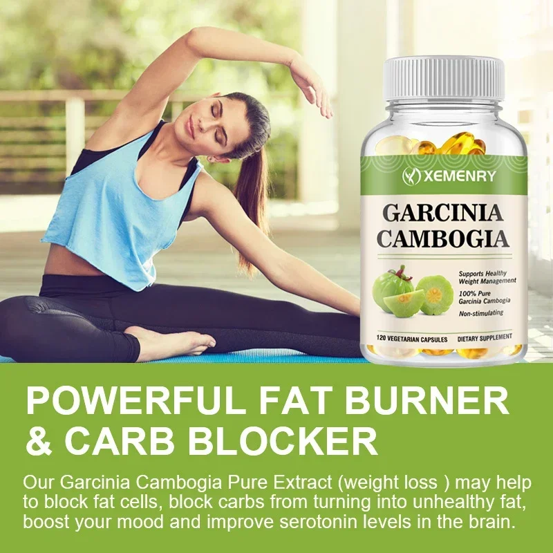 Cápsulas de Garcinia Cambogia pura, extracto de HCA concentrado al 60%, excelente capacidad de absorción, 120 cápsulas, suministro de 2 meses