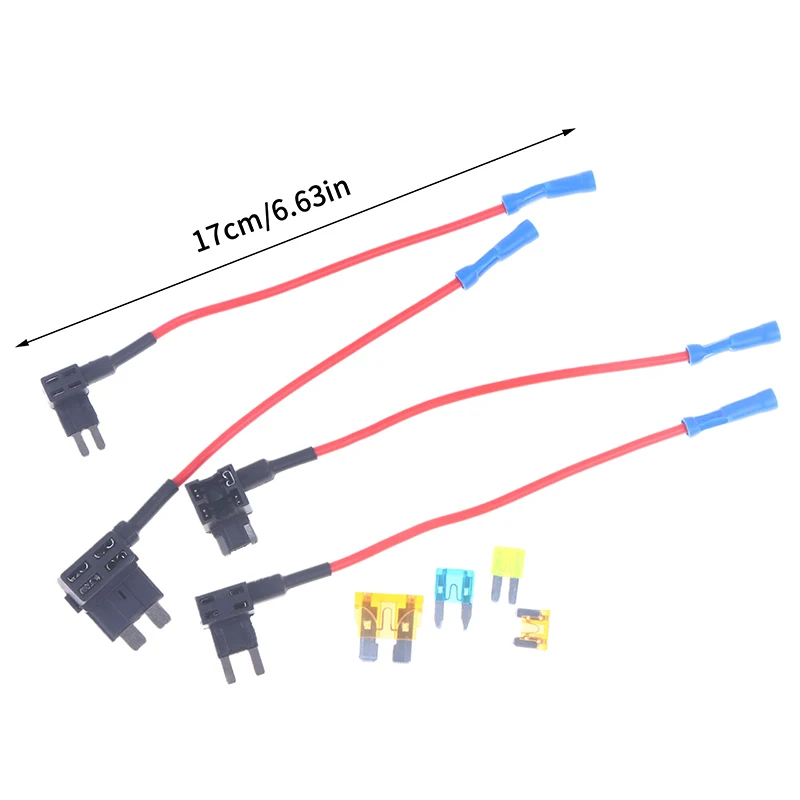 12Pcs 4 Types Of 12V Additional Circuit Adapters And Fuse Set- Tap Car Fuse Holder With Micro2 Mini ATC ATS Thin Tap Adapter