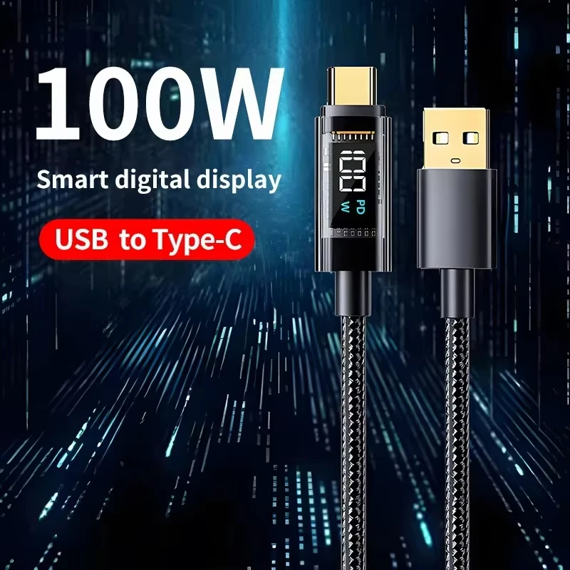 

240W PD Fast Charging Type C to Type C Cable 100W Digital Display USB to Type C Cable For iphone 15 16 17 xiaomi Macbook iPad