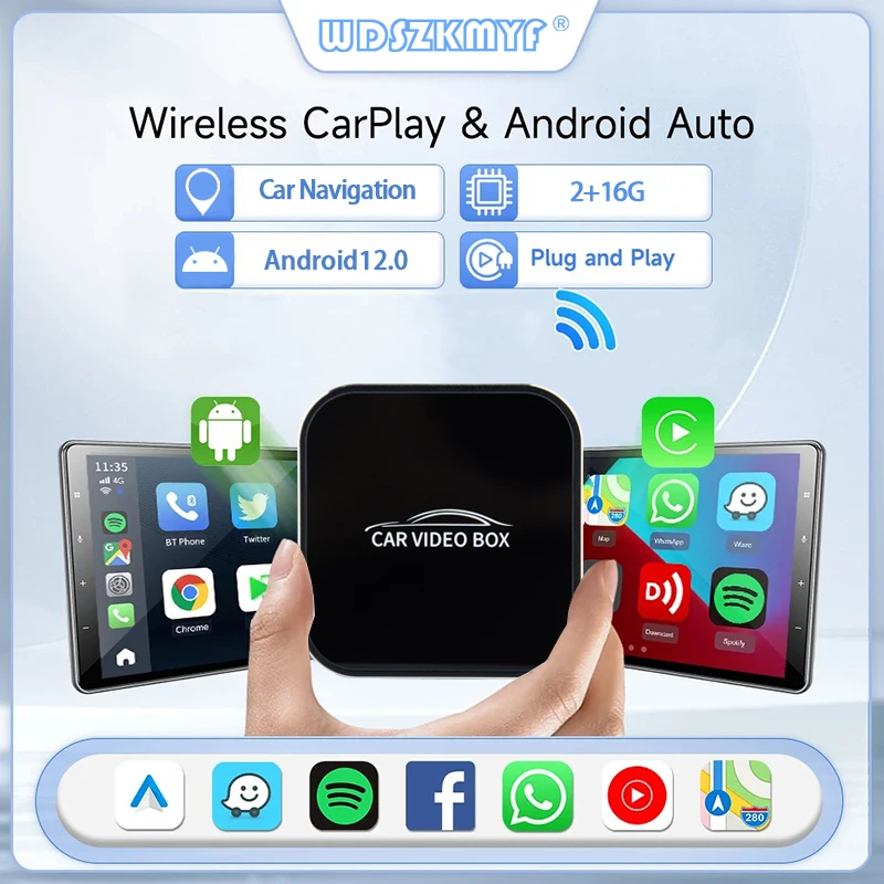 

Car Video Box Wireless Carplay&Android Auto Adapter Car Intelligent System AI Box WIFI For Netflix Youtube Car Accessories