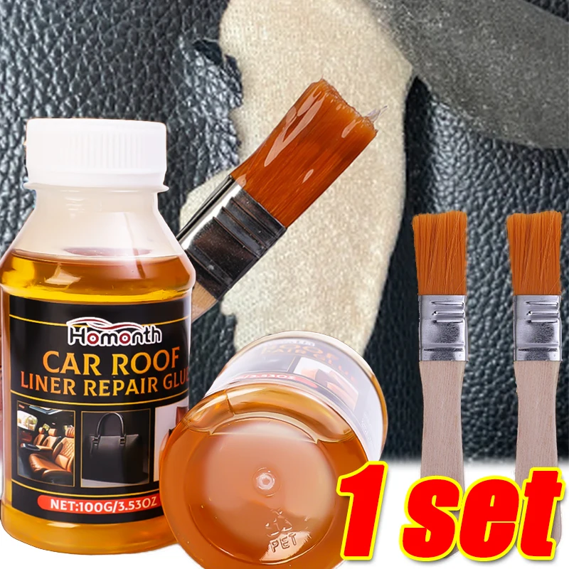 100g Car Roof Lining Repair Glue Leather Stain Removal Care Tool Quick Drying Non-marking Adhesive Auto Interior Accessories