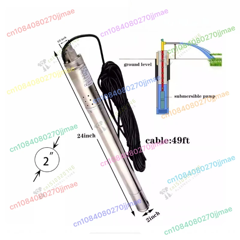 2 Inch Stainless Steel Deep Well Submersible Pump 50mm Vertical Screw Pump for Water Wells