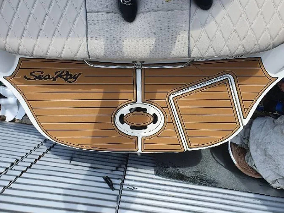 Custom Sea Ray 310 EVA Boat Decking Sheet Teak Marine Flooring Pad Swim Platform Cockpit Mat Strong Self-Adhesive Vehicle Pad