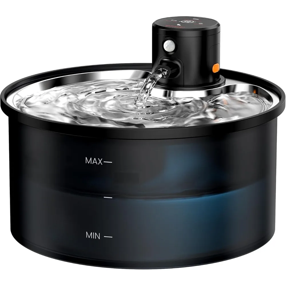 نافورة مياه لاسلكية للقطط: نافورة قطط تعمل بالبطارية - 108 أونصة/3.2 لتر موزع مياه أوتوماتيكي للحيوانات الأليفة قابل لإعادة الشحن