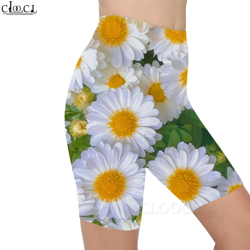 CLOOCL Fashion Workout Women Legging Pretty Daisy Print Casual Women Sexy Gym Sweatpants for Female Gym Sports Shorts