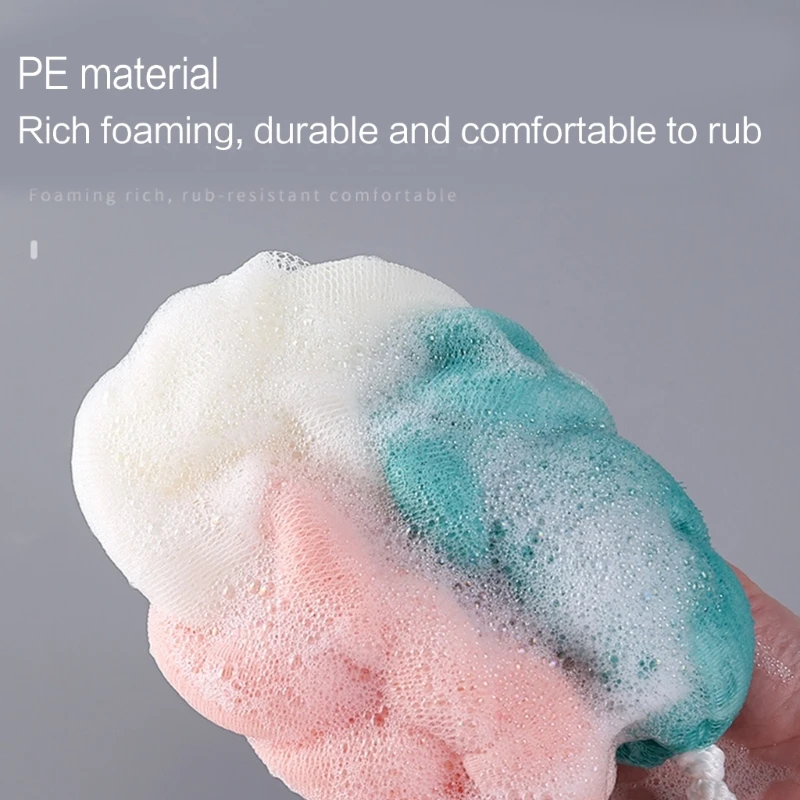 Двусторонняя щетка для ванны из пены с люфой и длинной ручкой, мягкая отшелушивающая ткань для чистки спины, массаж, мышц