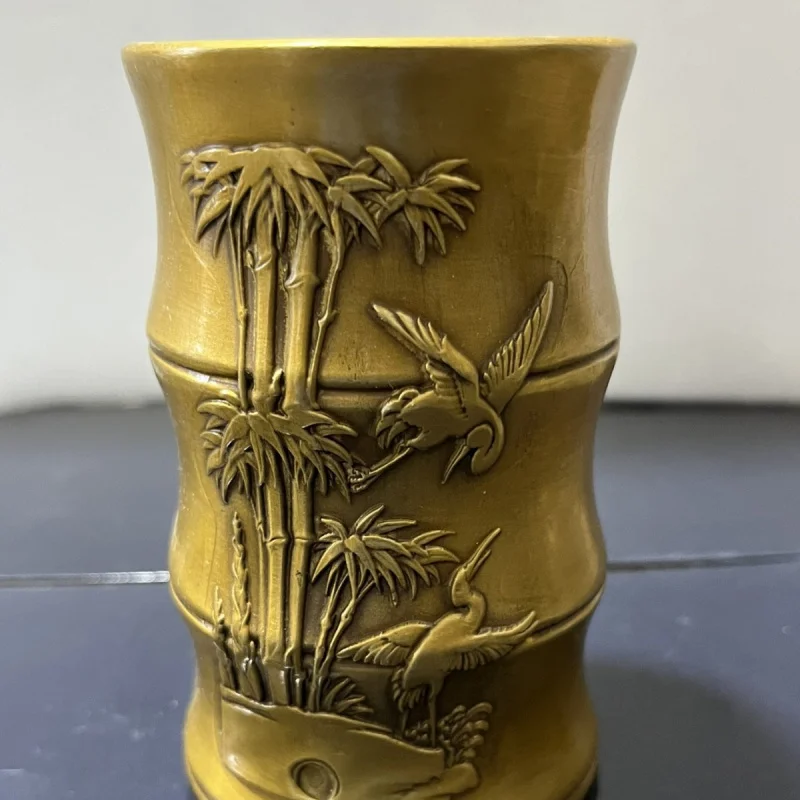 Brass Precision Copper Bamboo Pen Holder Bamboo Peaceful Relief Crafts Home Office Supplies Decor Wholesale