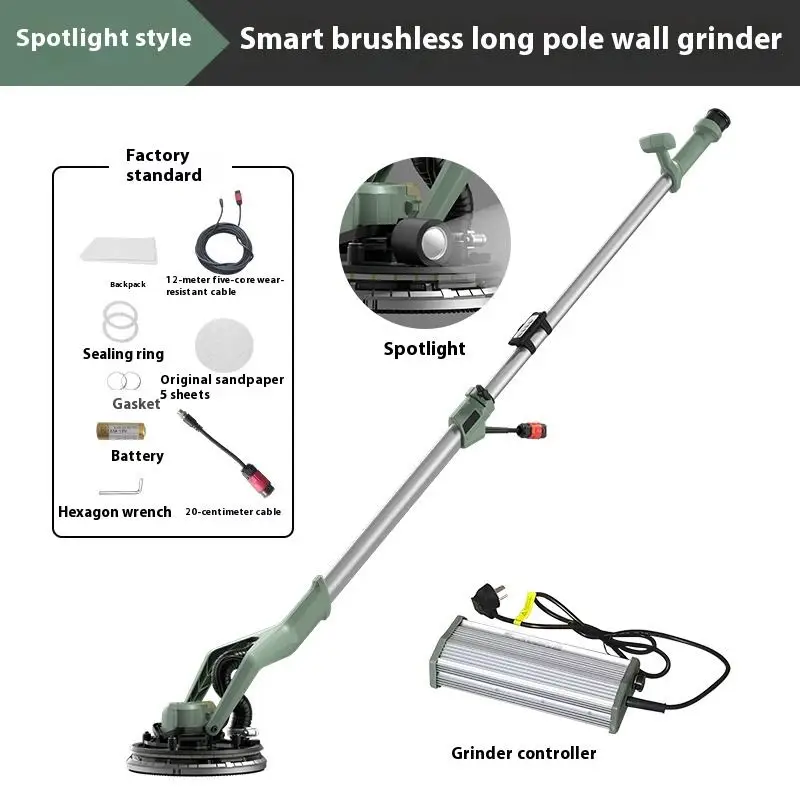 

Gold Seller Factory Direct Selling Brushless Double Lamp Wall Sanding Machine Long Rod Polishing Tool Handheld Sanding Machine