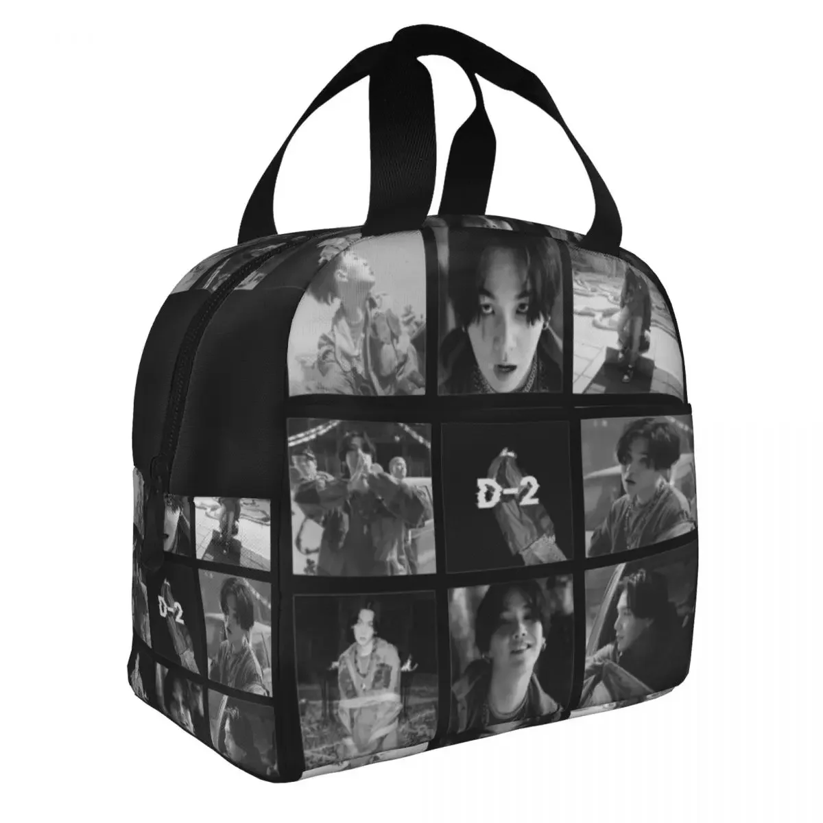 Agust D Collage Insulated Lunch Bags Cooler Bag Lunch Container Kpop Portable Tote Lunch Box Food Storage Bags Office Outdoor