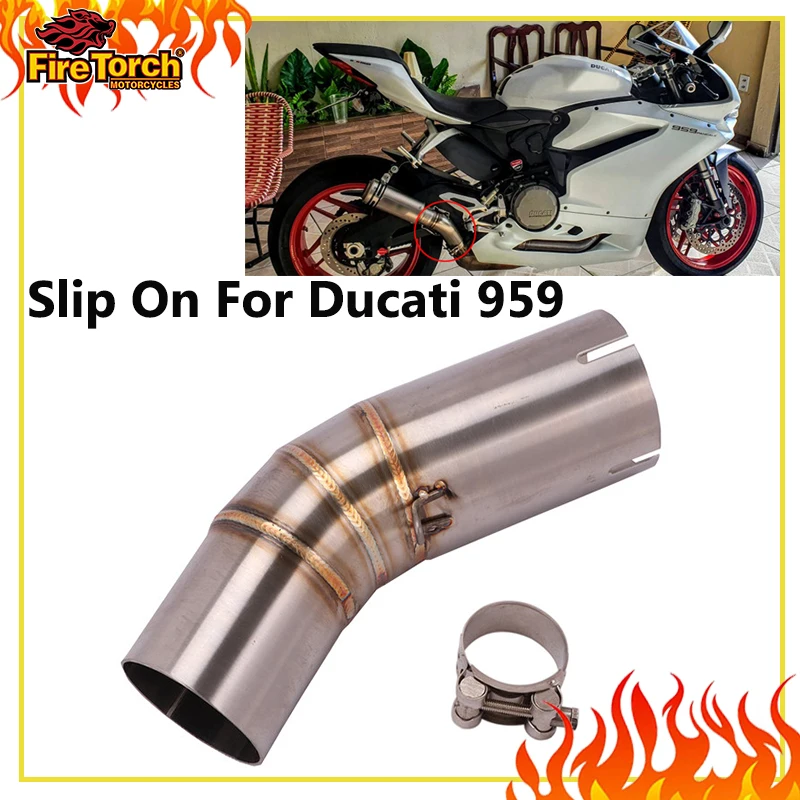 Slip On Motorcycle Racing GP Project Exhaust Escape Slip On For Ducati 959 Panigale Middle Link Pipe Connecting 60mm Muffler