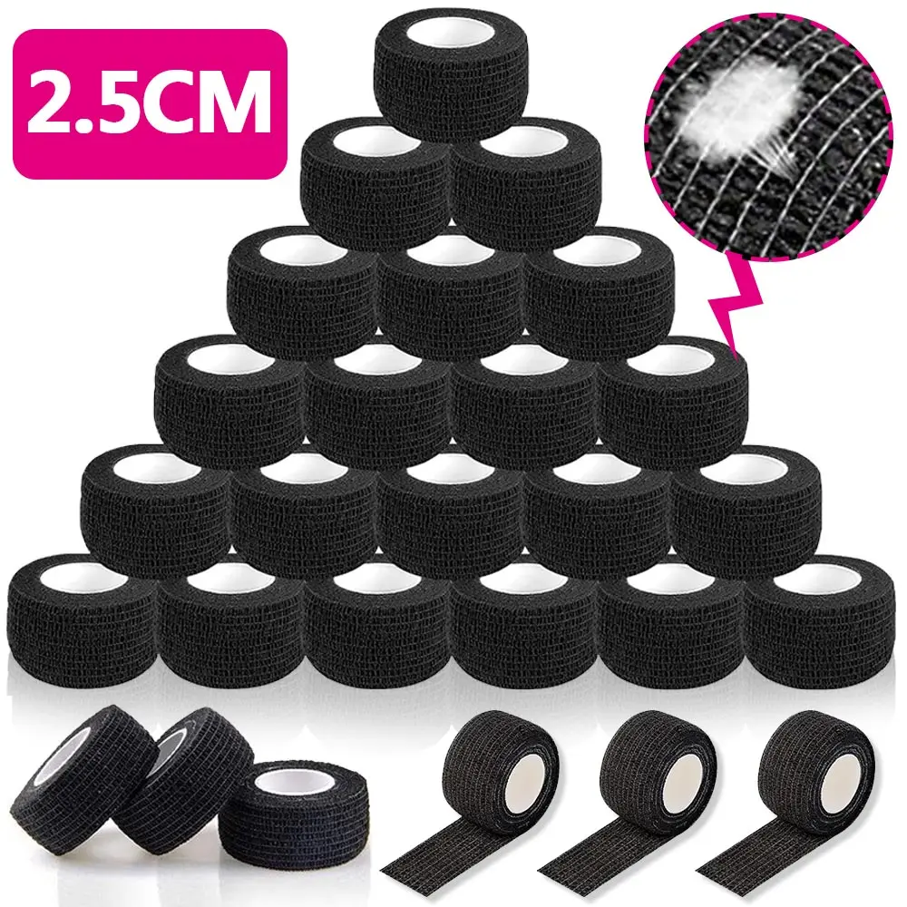 

96/48/24/12/6/3PCS Black Tattoo Grip Tape 2.5cm Self-adhesive Wrap Grip Bandage for Tattoo Machine Grip Tattoo Accessories