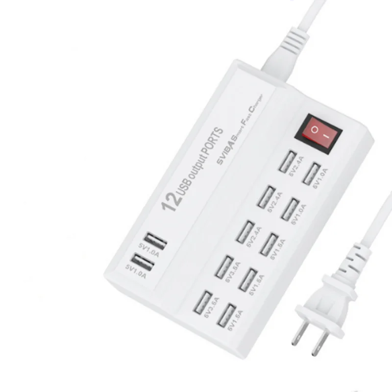 

12 Ports USB Hub Multiple USB Charger Adapted to Mobile Phone and Other USB Charging Devices