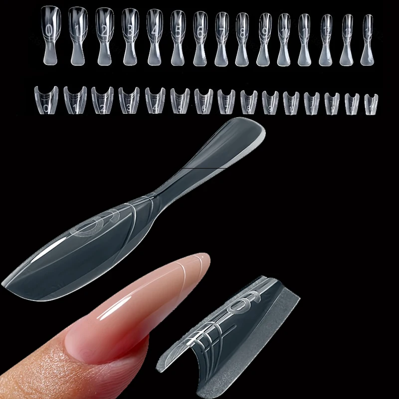 

240 Pieces of Dual-Form Nail Forms - Nail Molds, Can Quickly Extend Nails, No Paper Forms Needed, 15 Sizes of Plastic Forms, Salon Nail Art Tools