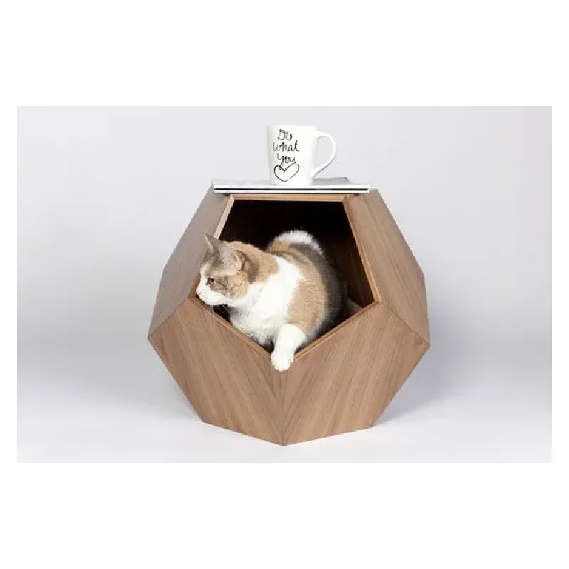 

2024 New Wholesale Wooden Pet Houses Furniture High Quality Geometric Cave