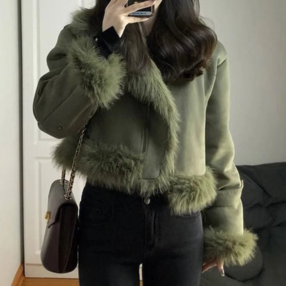 Locomotiva de pele de raposa terno feminino 2025 início da primavera design sentido amigável casaco peludo feminino