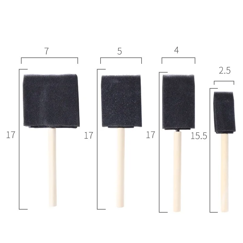 4/5pcs Kid DIY Painting Sponge Brush Wood Handle Paint Graffiti Art Brush Children Paint Educational Craft Creativity Boys Girls