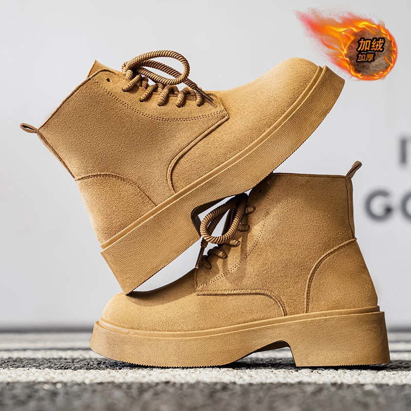 

New High Top Retro Low Top Workwear Shoes Autumn Lace Up Men's Boots Casual Shoes Lace Up Men's Shoe Frosted Wear-resistant Sole