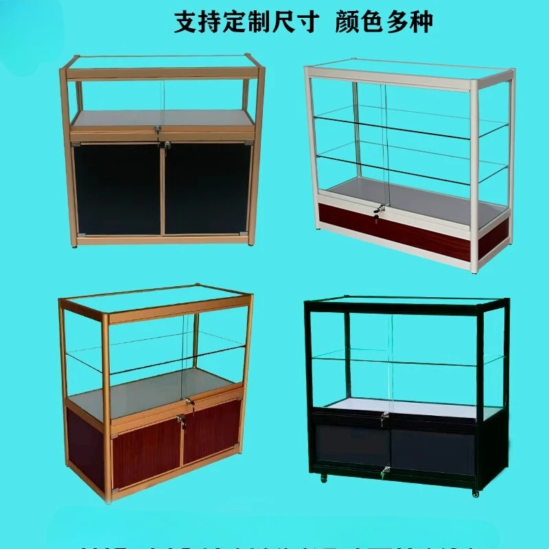 

Transparent glass display cabinet Commercial small counter Jewelry antique display cabinet